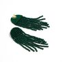 Green sparkle bead drop earrings